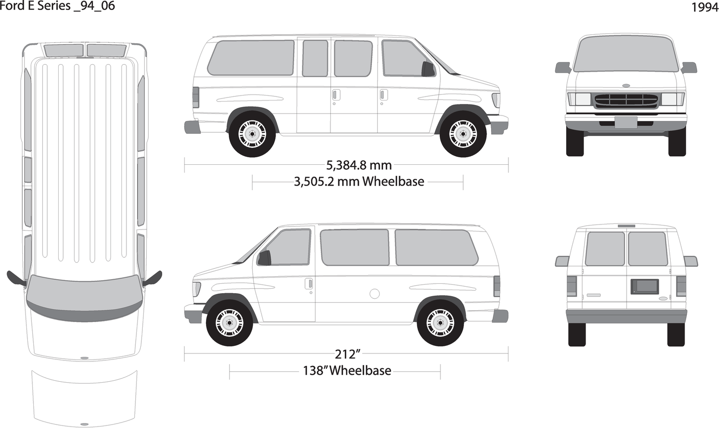 1994 Ford E Series V06 Vehicle Wrap Template