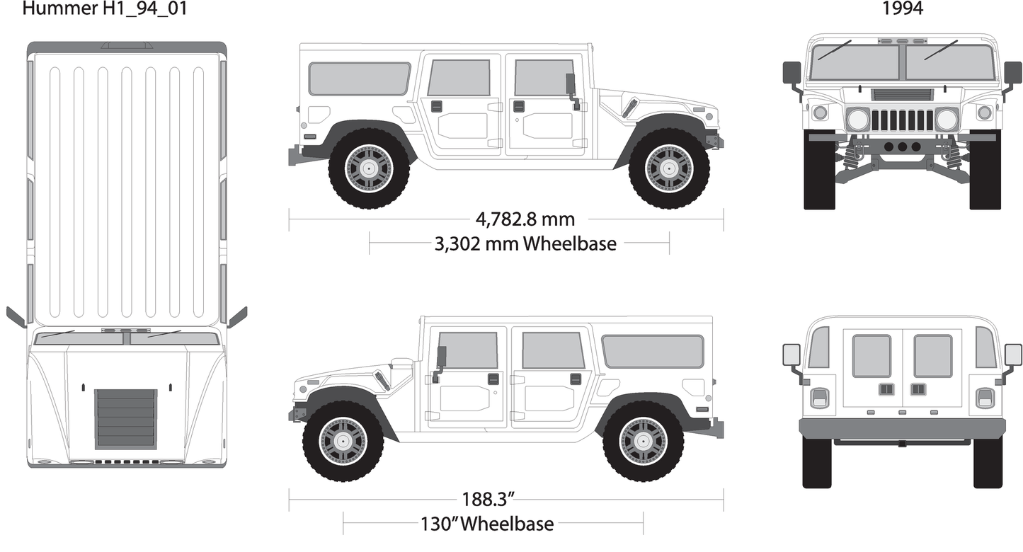 1994 Hummer H1 V01 Vehicle Wrap Template