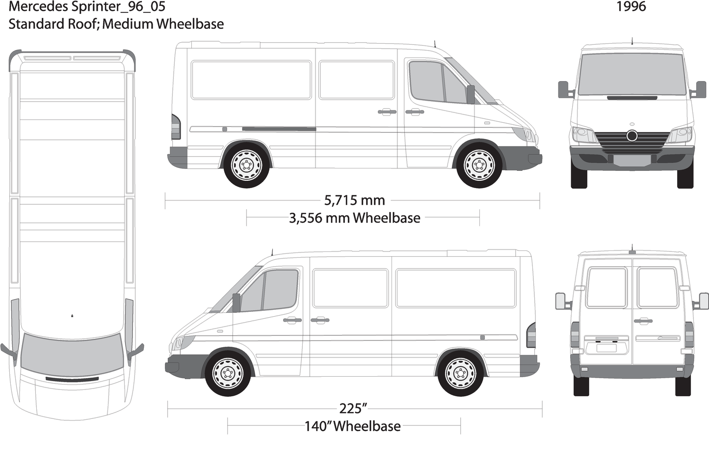 1996 Mercedes Sprinter V05 Vehicle Wrap Template