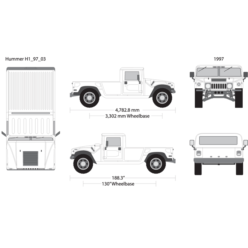 1997 Hummer H1 V03 Vehicle Wrap Template