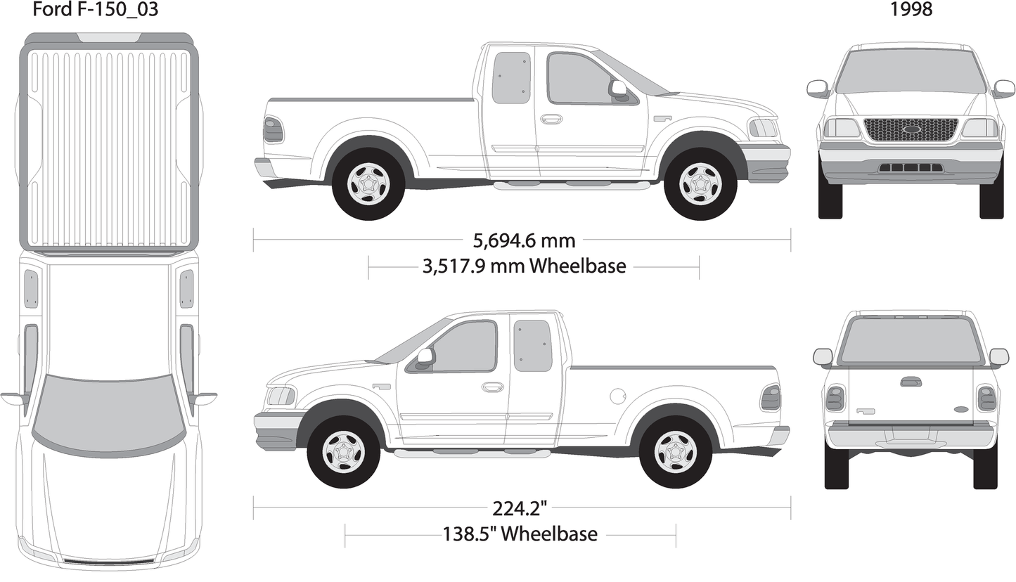1998 Ford F 150 V03 Vehicle Wrap Template