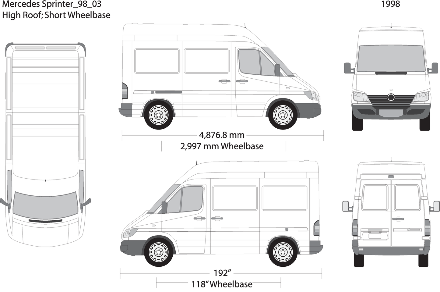 1998 Mercedes Sprinter V03 Vehicle Wrap Template