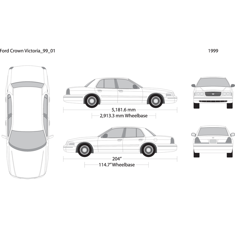 1999 Ford Crown Victoria V01 Vehicle Wrap Template