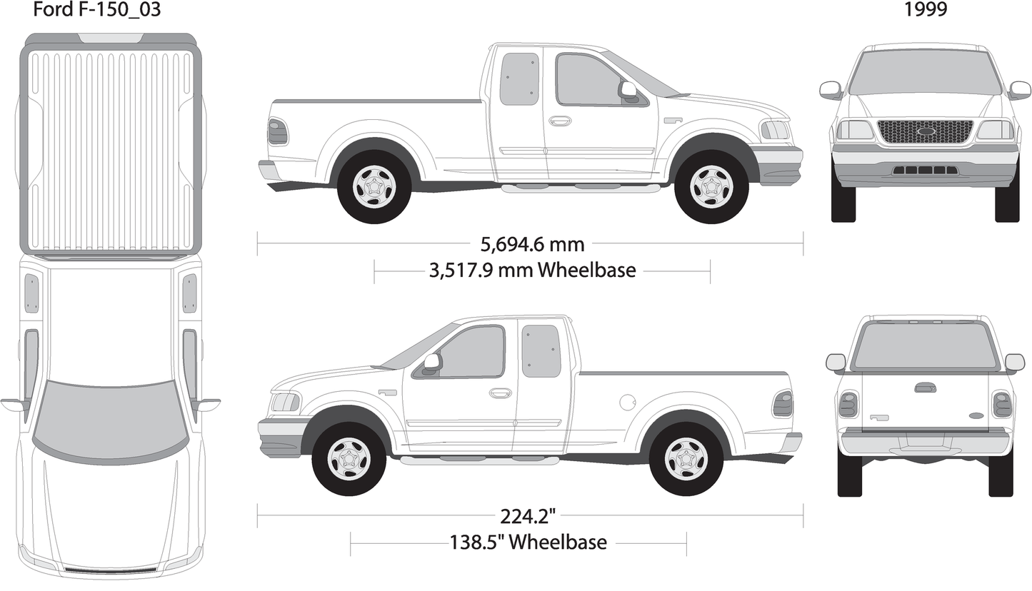 1999 Ford F 150 V03 Vehicle Wrap Template