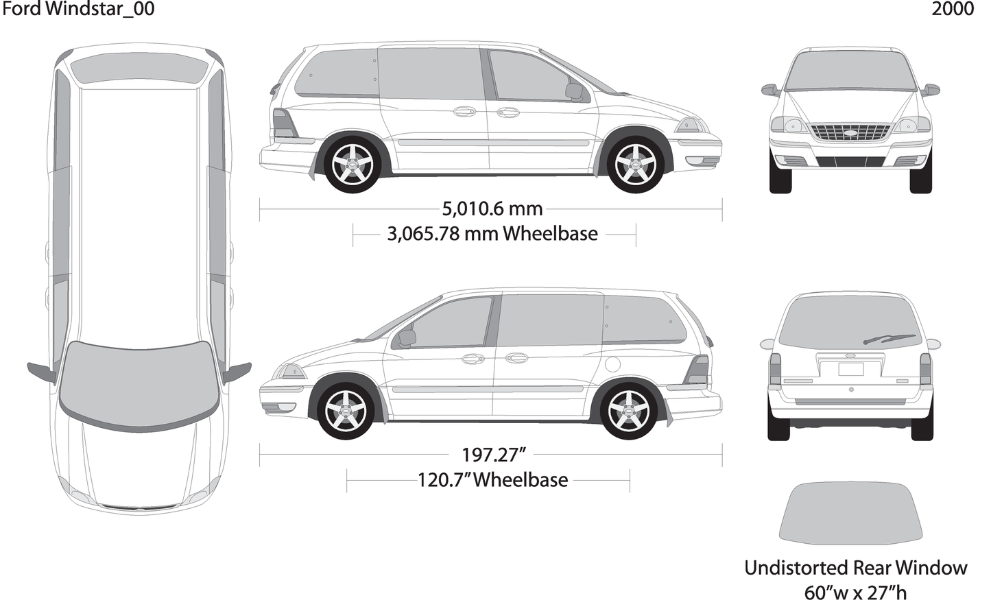 2000 Ford Windstar V00 Vehicle Wrap Template