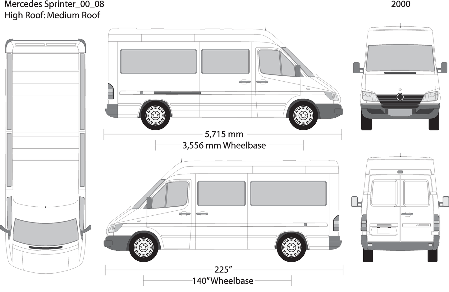 2000 Mercedes Sprinter V08 Vehicle Wrap Template