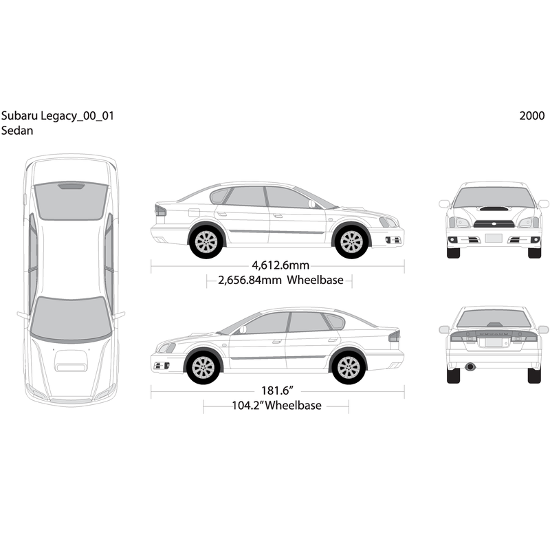 2000 Subaru Legacy V01 Vehicle Wrap Template