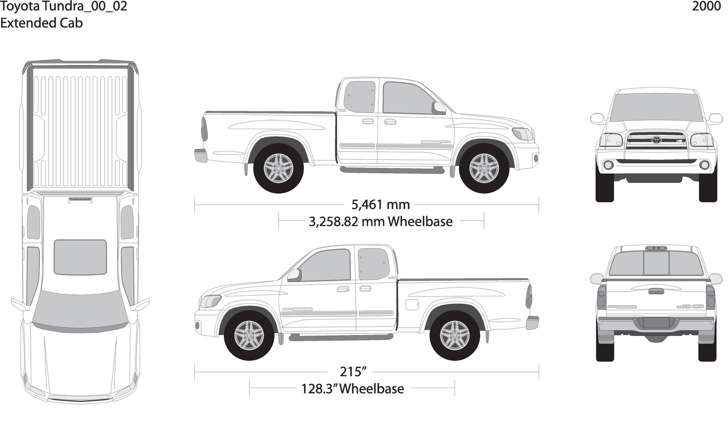 2000 Toyota Tundra V02 Vehicle Wrap Template