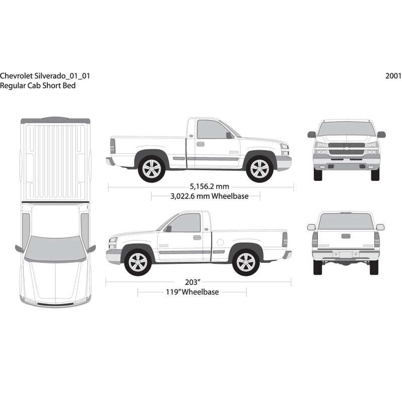 2001 Chevy Silverado 1500 V01 Vehicle Wrap Template