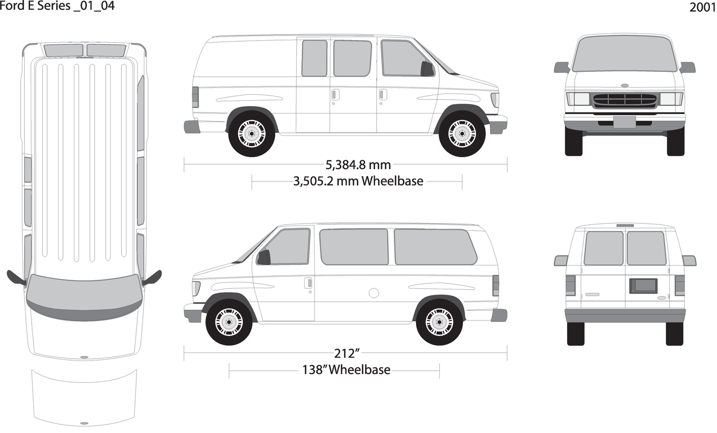 2001 Ford E Series V04 Vehicle Wrap Template