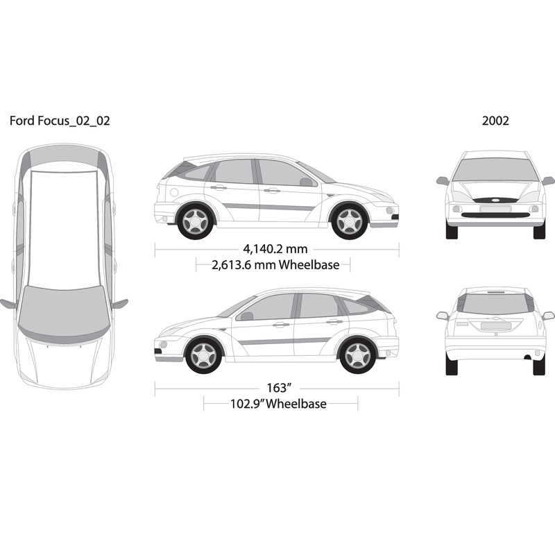2002 Ford Focus V02 Vehicle Wrap Template