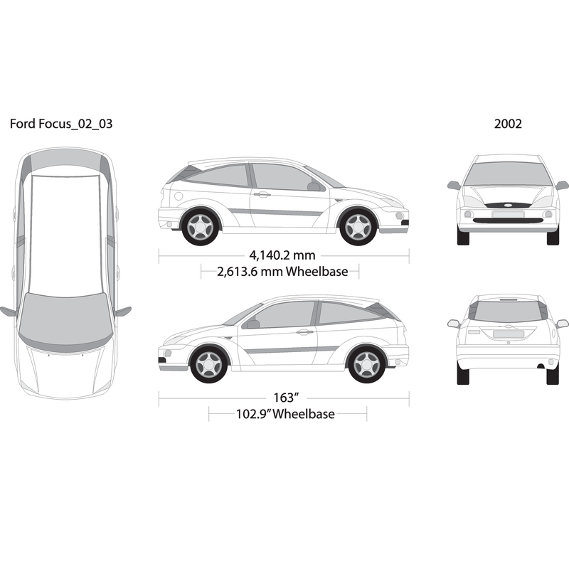 2002 Ford Focus V03 Vehicle Wrap Template
