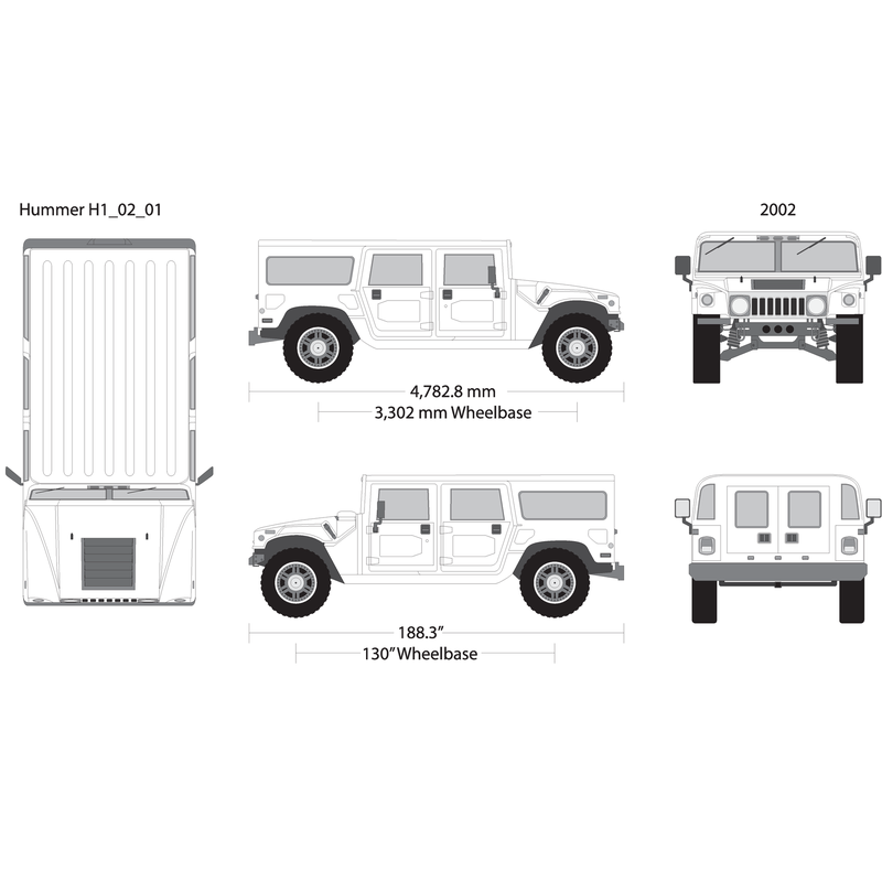 2002 Hummer H1 V01 Vehicle Wrap Template