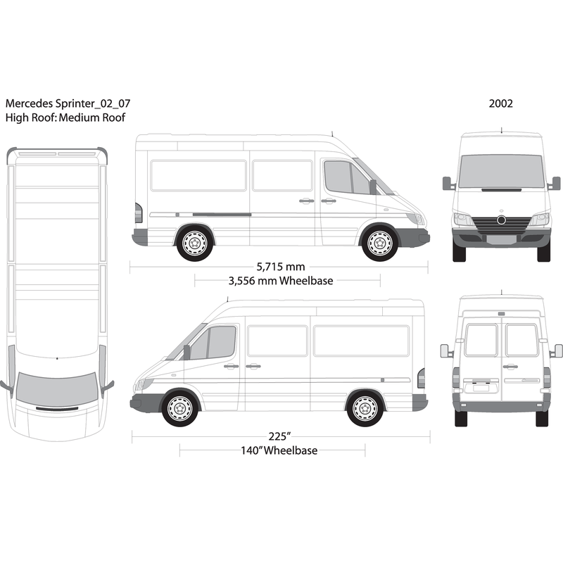 2002 Mercedes Sprinter V07 Vehicle Wrap Template