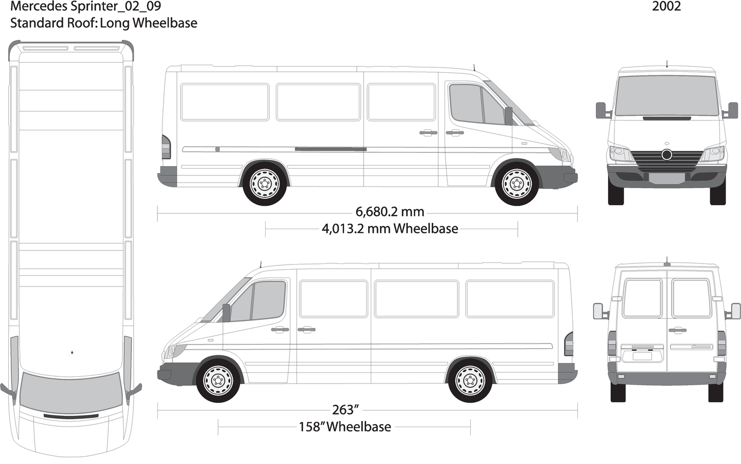 2002 Mercedes Sprinter V09 Vehicle Wrap Template