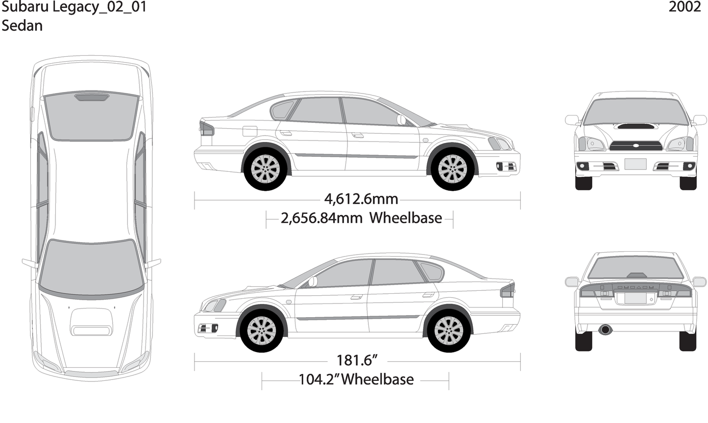2002 Subaru Legacy V01 Vehicle Wrap Template