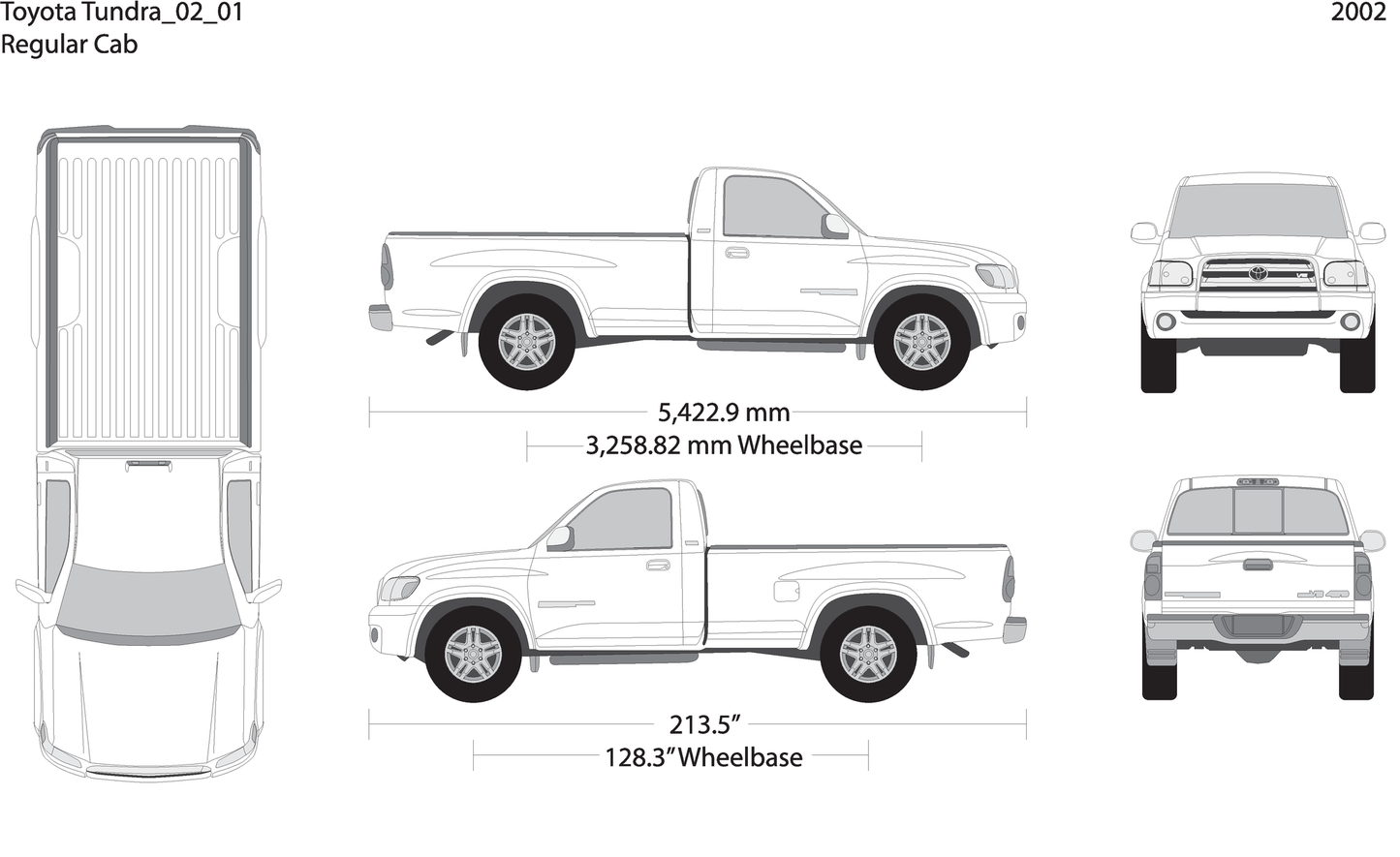 2002 Toyota Tundra V01 Vehicle Wrap Template