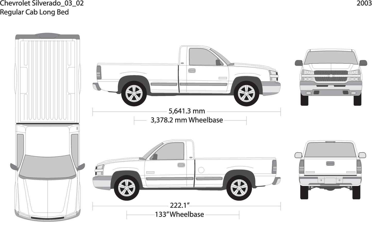 2003 Chevy Silverado 1500 V02 Vehicle Wrap Template