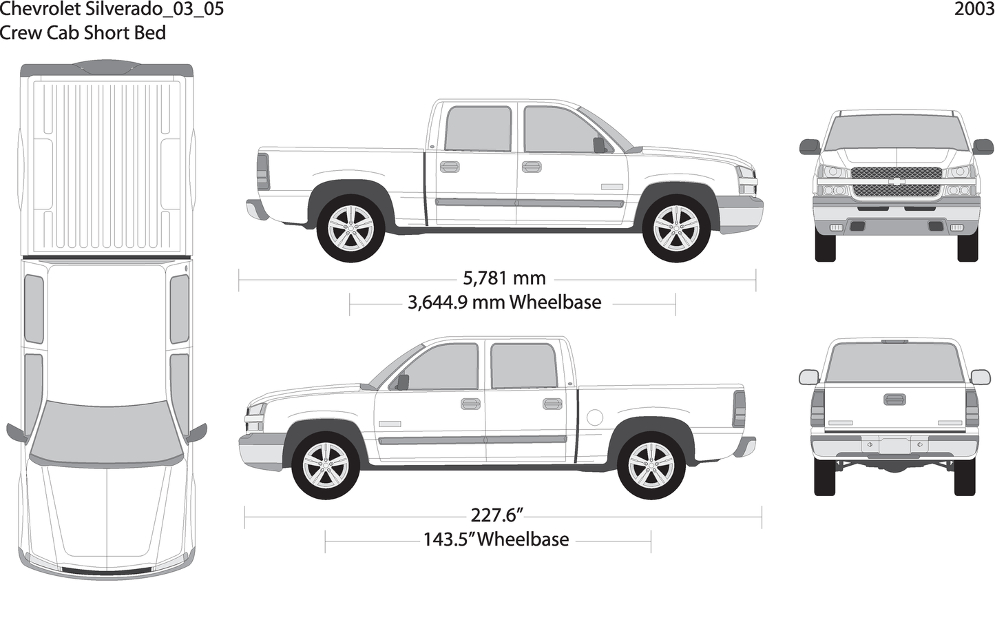 2003 Chevy Silverado 1500 V05 Vehicle Wrap Template