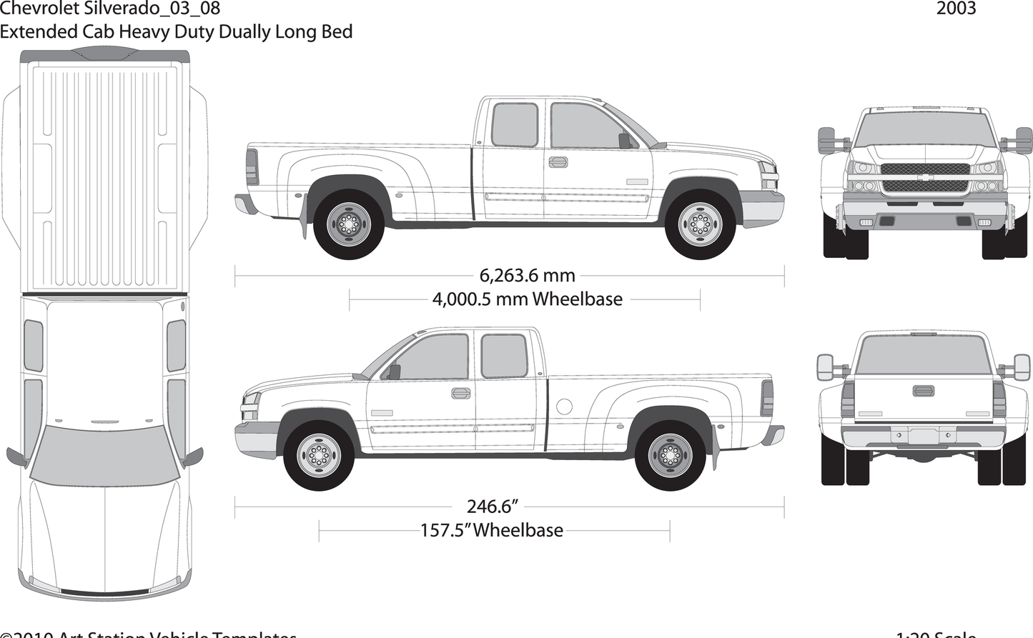 2003 Chevy Silverado 2500 3500 Hd V08 Vehicle Wrap Template