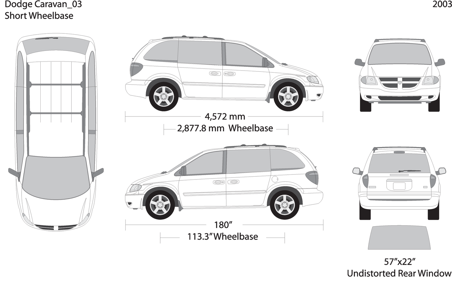 2003 Dodge Caravan V03 Vehicle Wrap Template