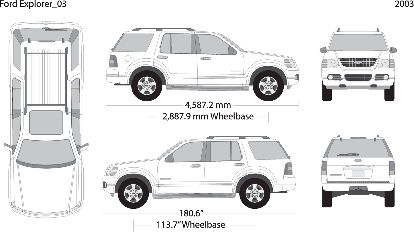 2003 Ford Explorer V03 Vehicle Wrap Template