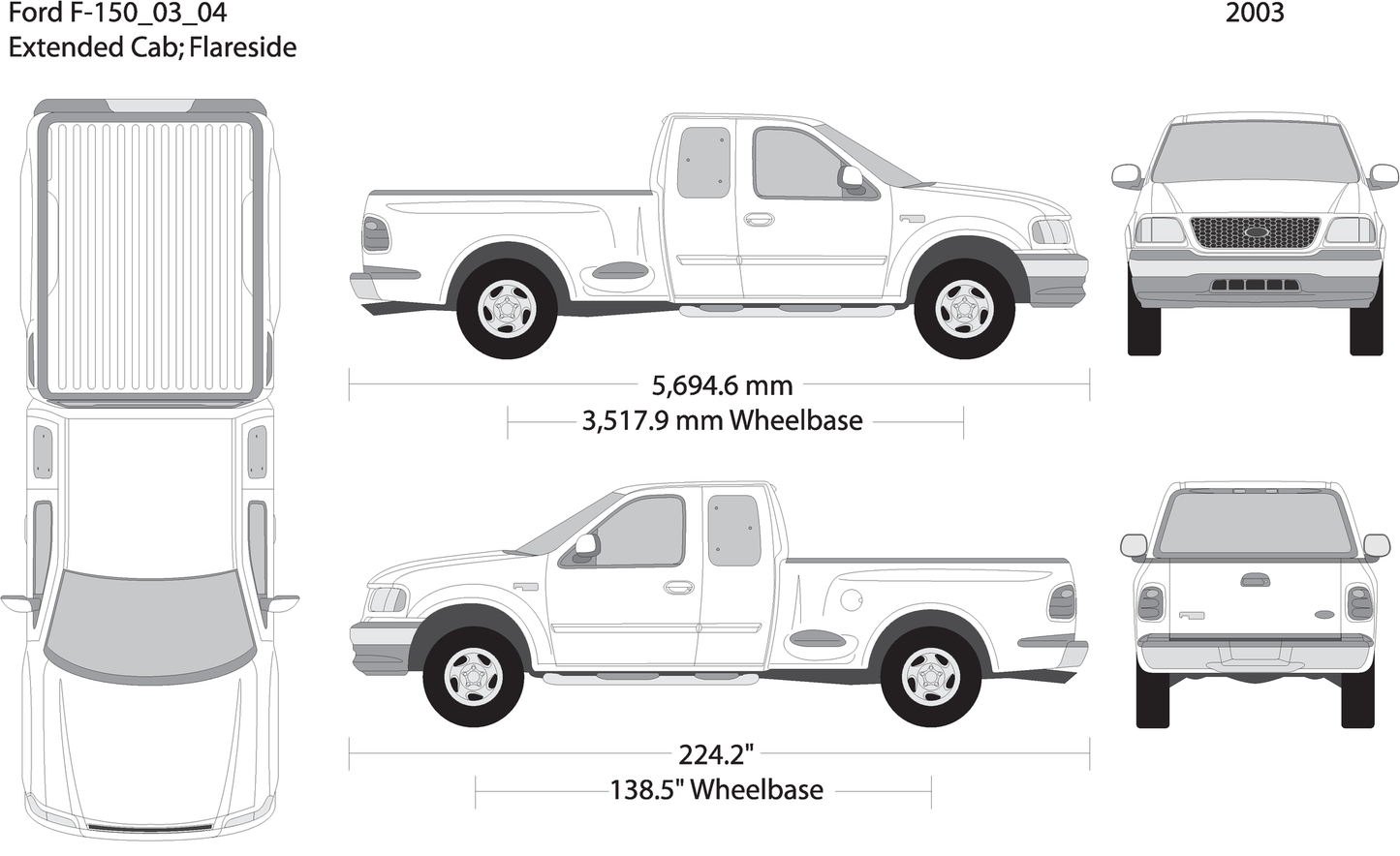 2003 Ford F 150 V04 Vehicle Wrap Template