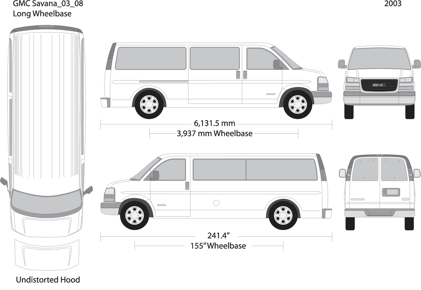 2003 Gmc Savana V08 Vehicle Wrap Template