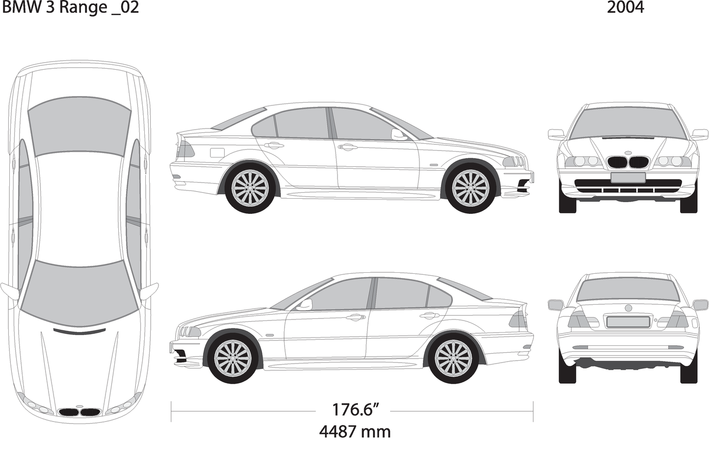 2004 Bmw 3 V02 Vehicle Wrap Template