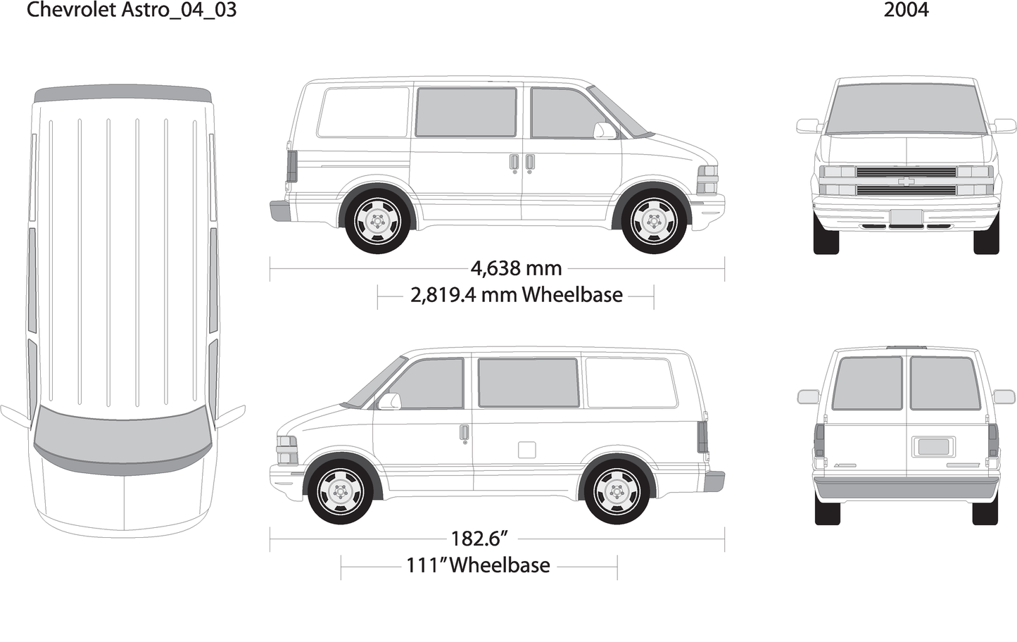 2004 Chevy Astro V03 Vehicle Wrap Template