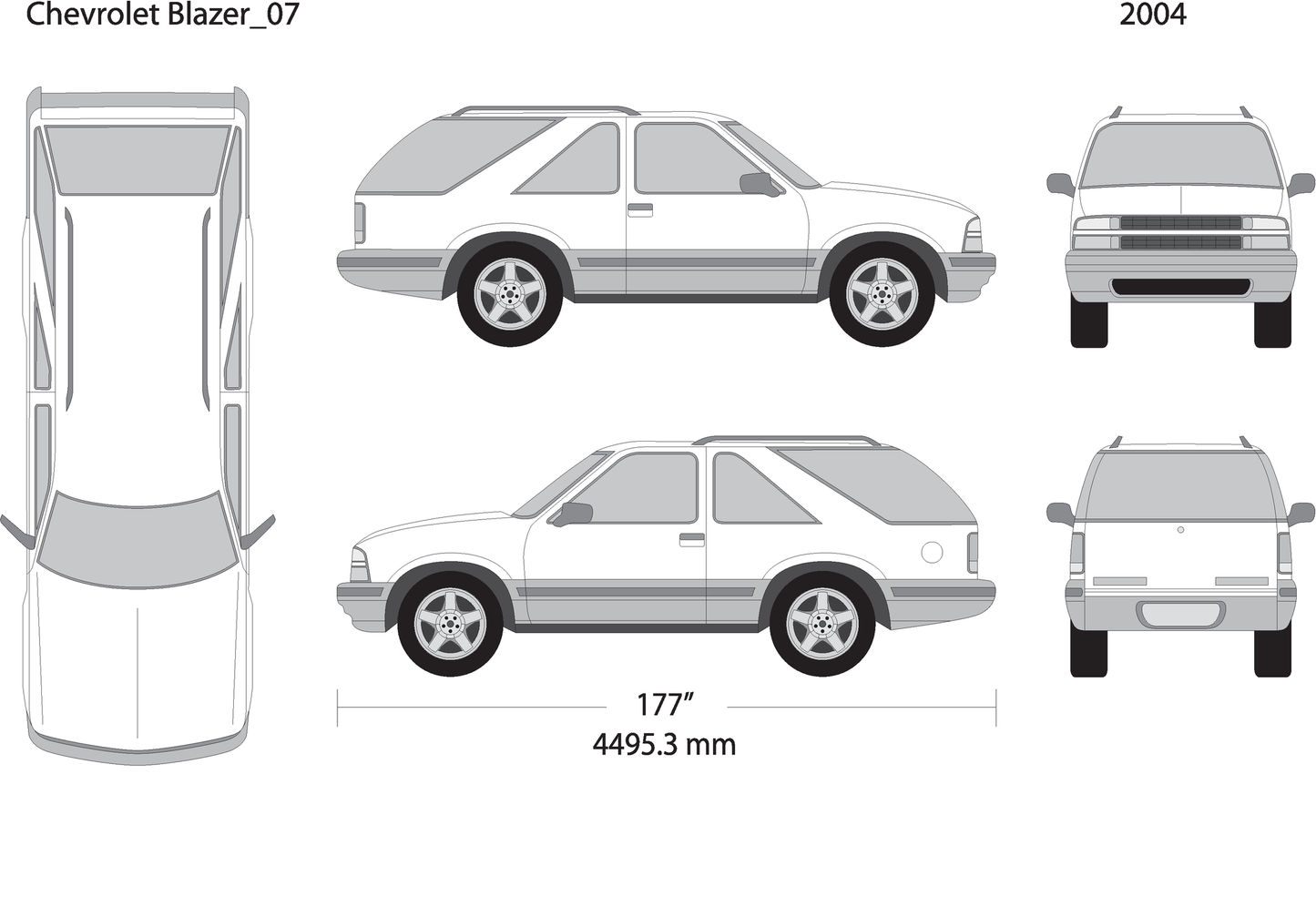 2004 Chevy Blazer V07 Vehicle Wrap Template