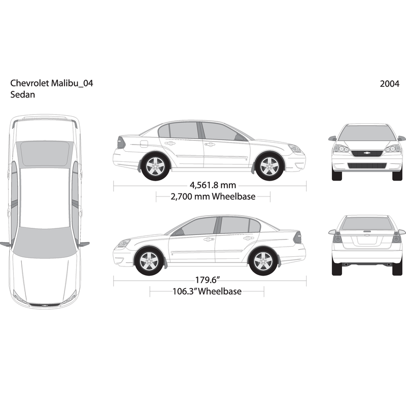 2004 Chevy Malibu V04 Vehicle Wrap Template