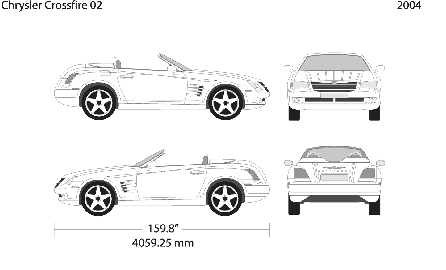 2004 Chrysler Crossfire V02 Vehicle Wrap Template
