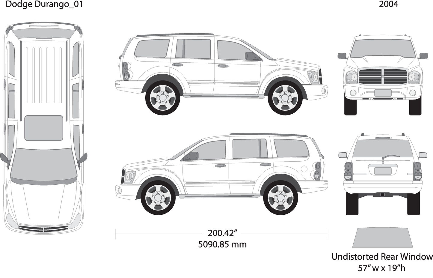 2004 Dodge Durango V01 Vehicle Wrap Template