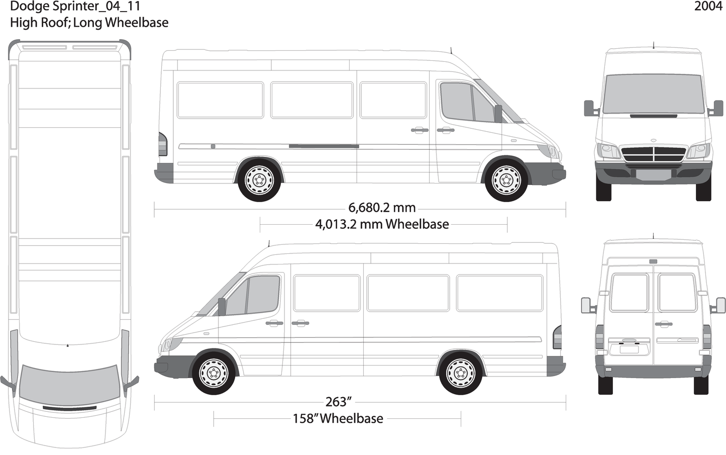 2004 Dodge Sprinter V11 Vehicle Wrap Template
