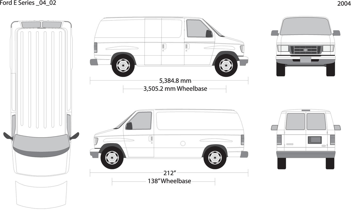 2004 Ford E Series V02 Vehicle Wrap Template