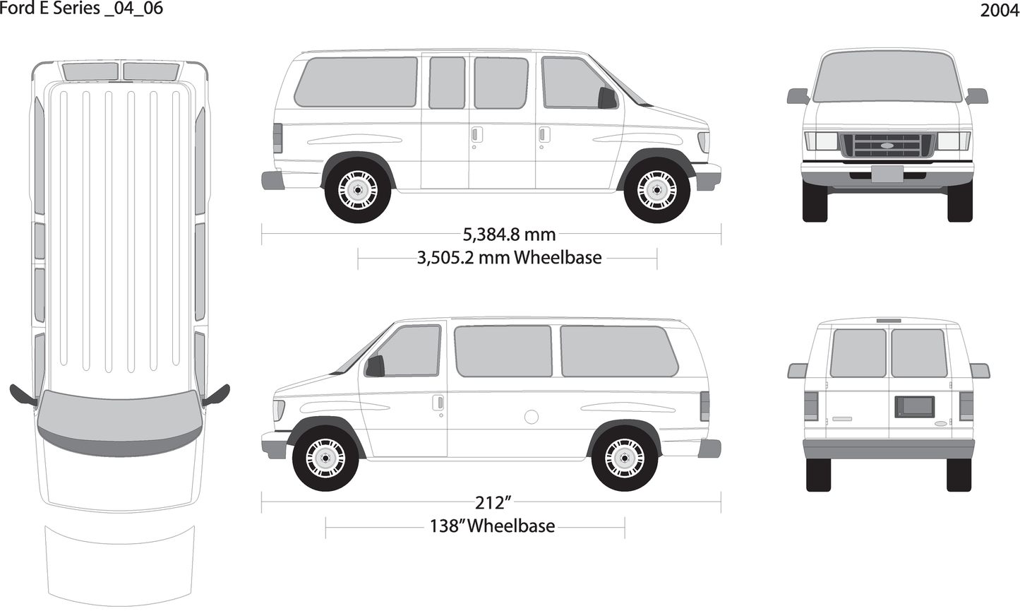2004 Ford E Series V06 Vehicle Wrap Template