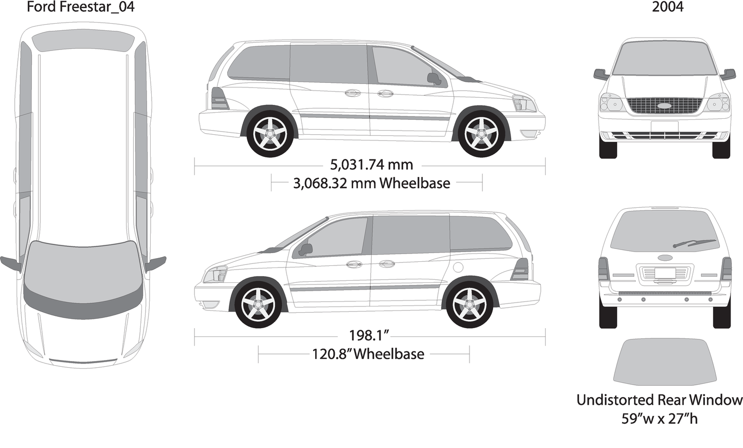 2004 Ford Freestar V04 Vehicle Wrap Template
