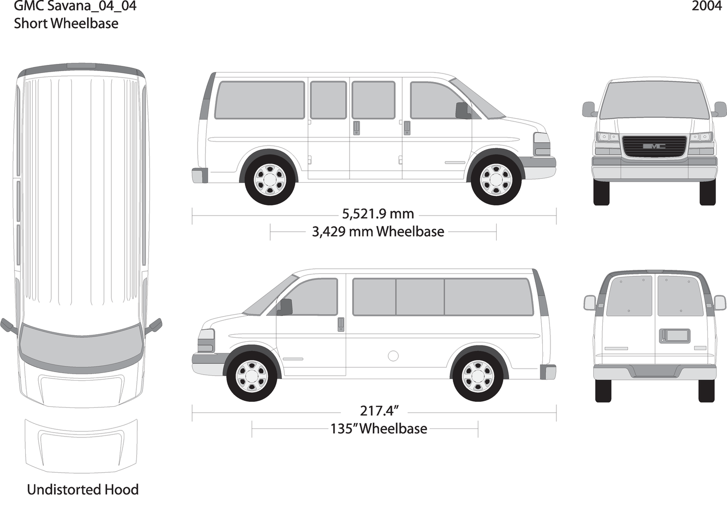 2004 Gmc Savana V04 Vehicle Wrap Template