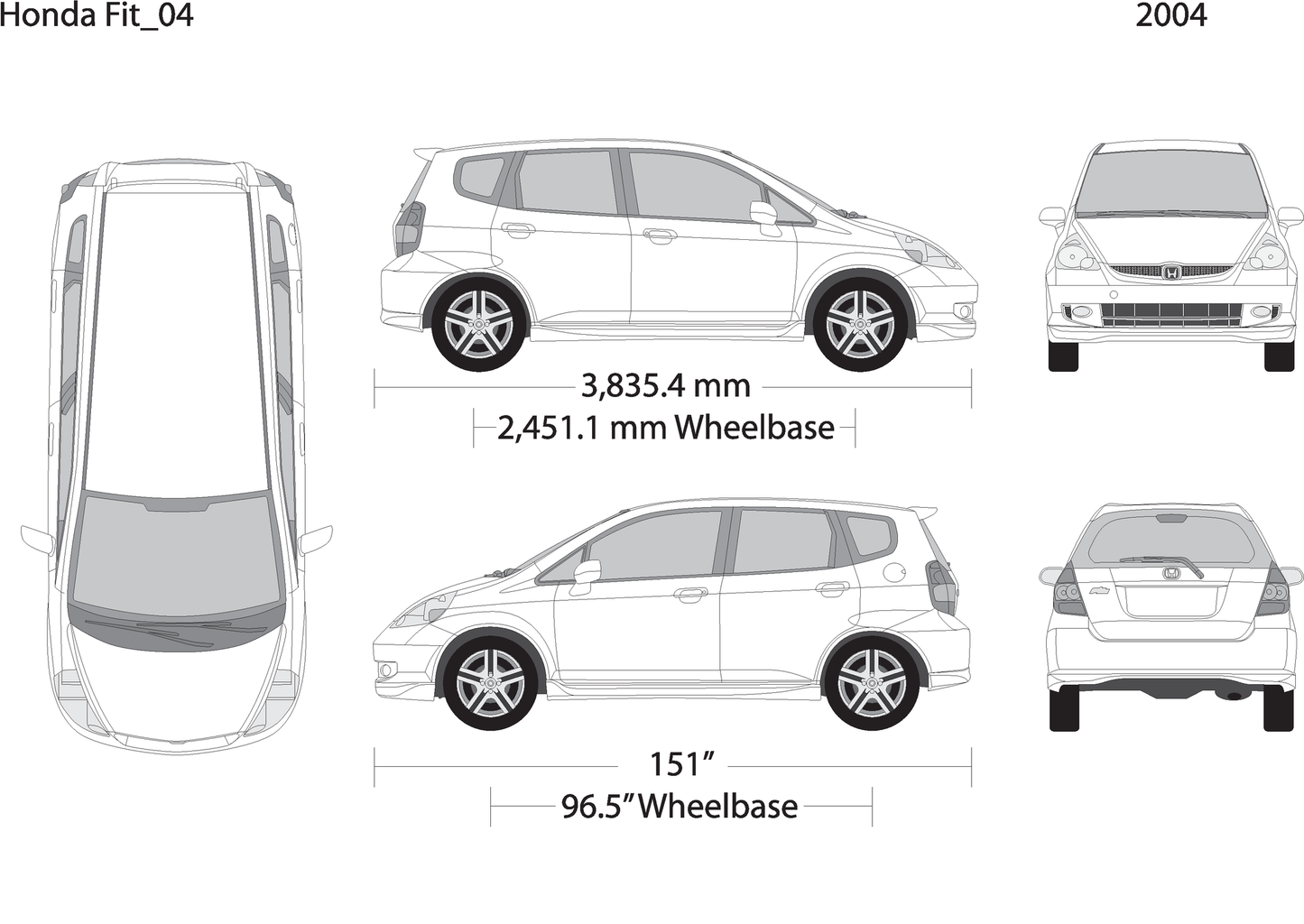 2004 Honda Fit V04 Vehicle Wrap Template