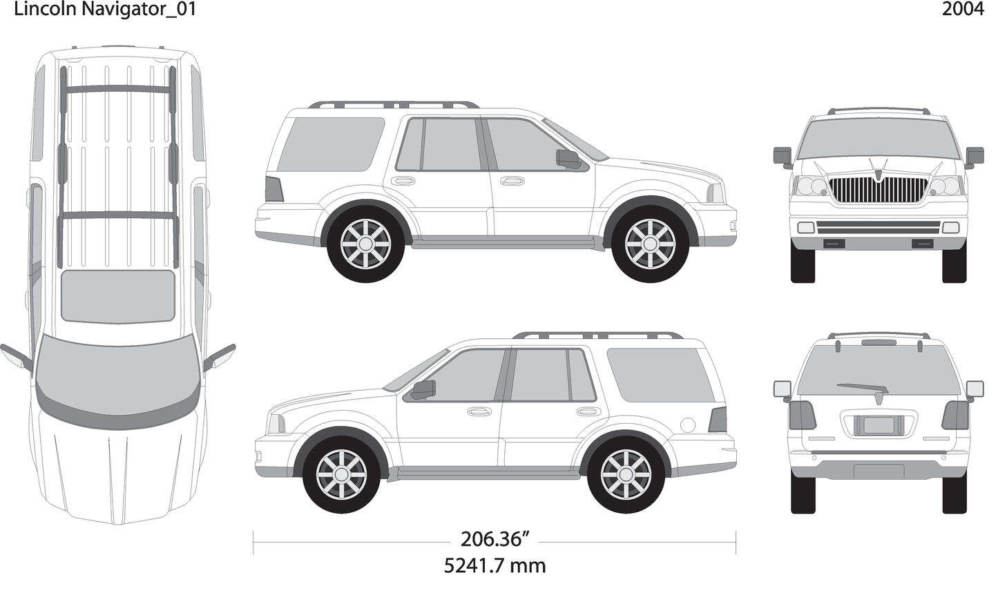 2004 Lincoln Navigator V04 Vehicle Wrap Template