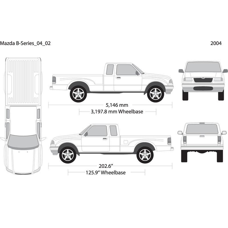 2004 Mazda B Series V02 Vehicle Wrap Template