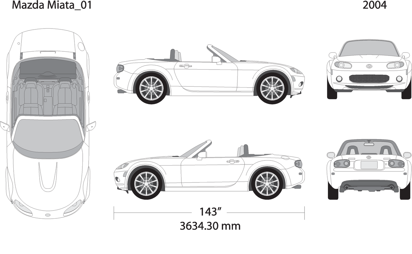 2004 Mazda Miata V01 Vehicle Wrap Template