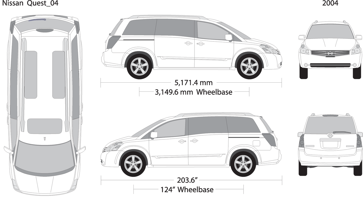 2004 Nissan Quest V04 Vehicle Wrap Template