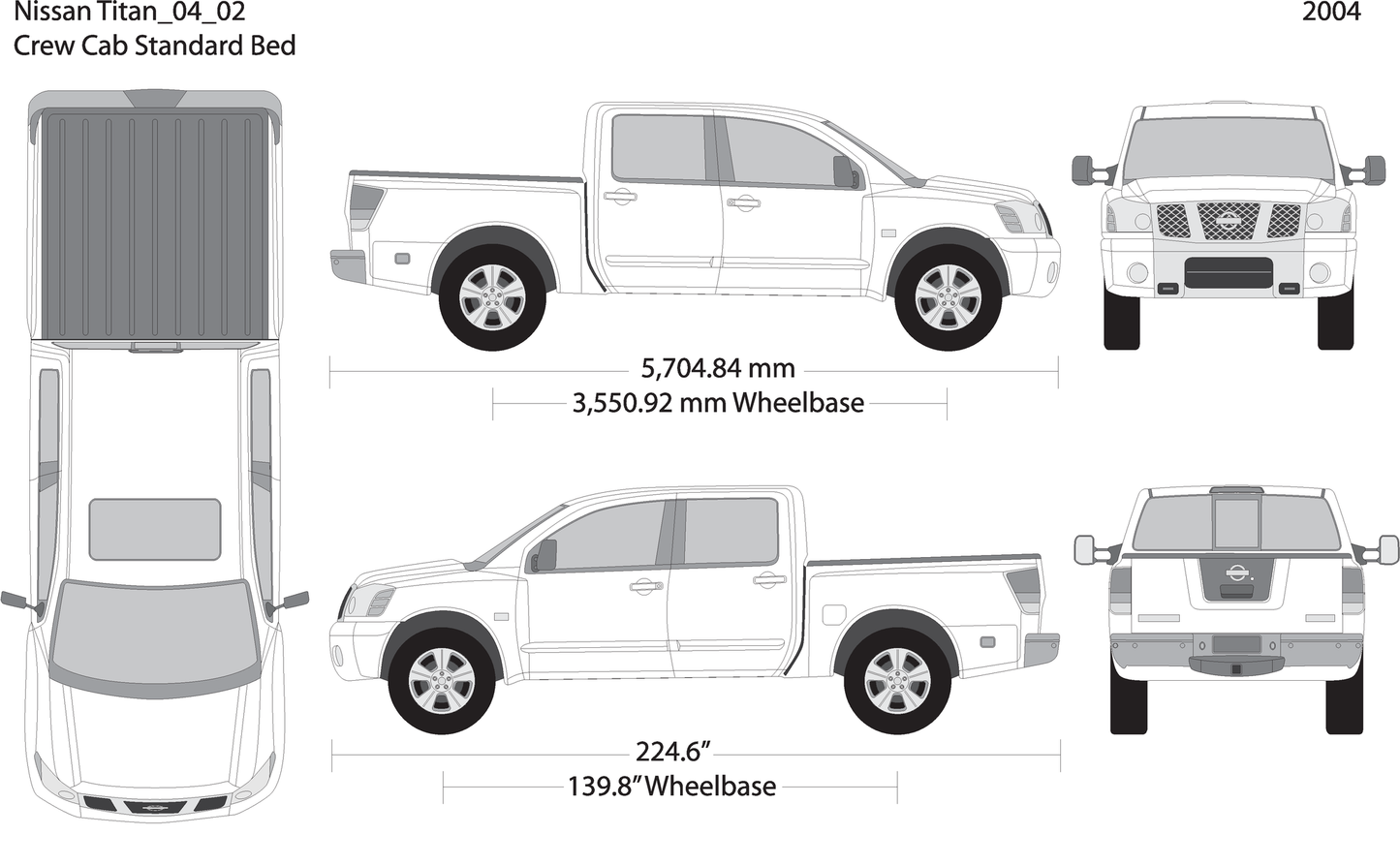 2004 Nissan Titan V02 Vehicle Wrap Template