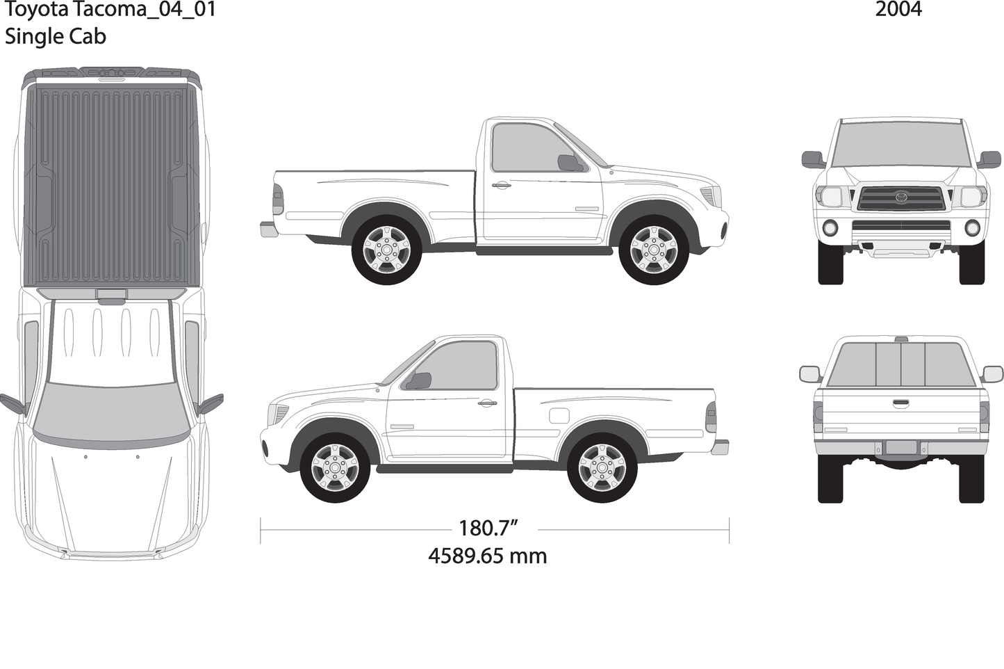 2004 Toyota Tacoma V01 Vehicle Wrap Template