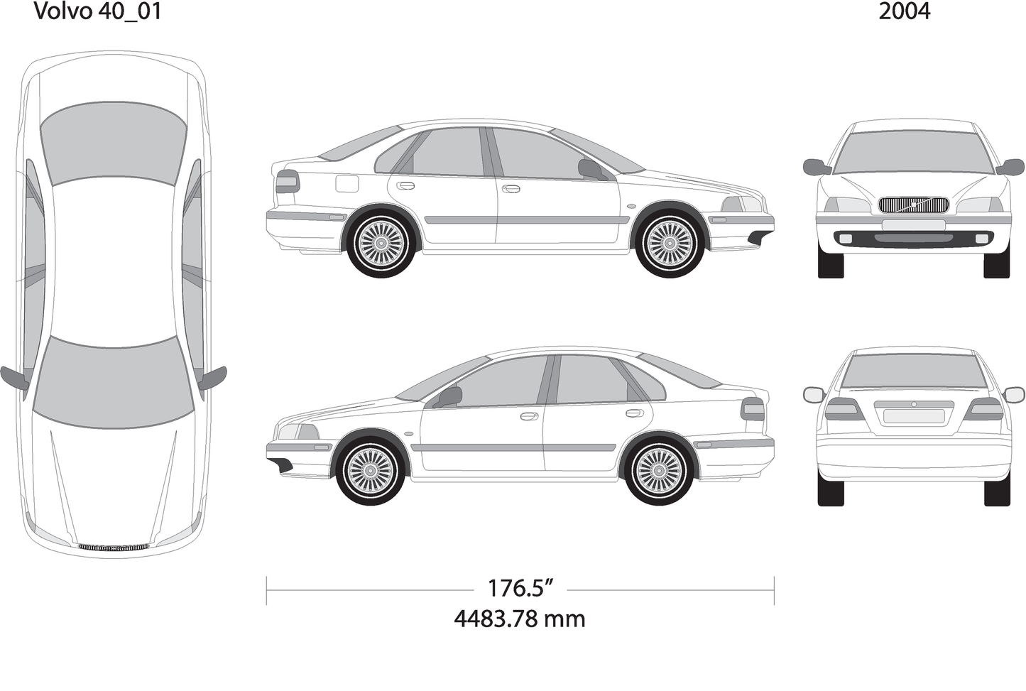 2004 Volvo Volvo 40 V01 Vehicle Wrap Template