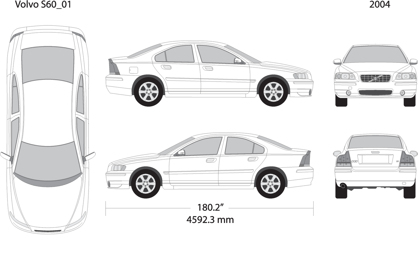 2004 Volvo Volvo S60 V01 Vehicle Wrap Template