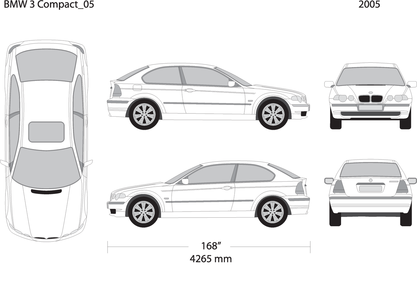 2005 Bmw 3 V05 Vehicle Wrap Template
