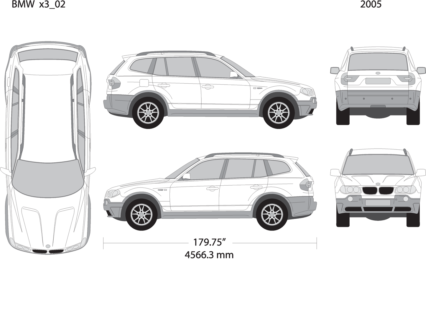 2005 Bmw X3 V05 Vehicle Wrap Template